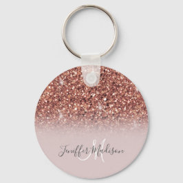 Roos gold glitter Persoonlijke naam Sleutelhanger