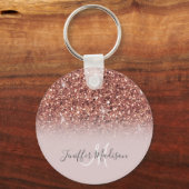 Roos gold glitter Persoonlijke naam Sleutelhanger (Voorkant)