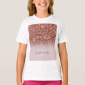 Roos gold glitter Persoonlijke naam T-shirt (Voorkant)