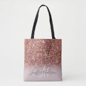 Roos gold glitter Persoonlijke naam Tote Bag (Voorkant)