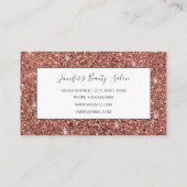 Roos gold glitter Persoonlijke naam Visitekaartje (Achterkant)