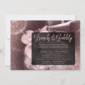 Roos Gold Glitter Photo Brunch & Bubbly Script Kaart (Voorkant)