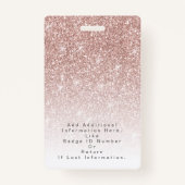 Roos Gold Glitter Photo Makeup Hair Salon Badge (Achterkant)