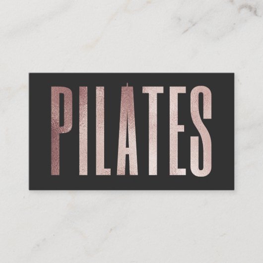 Roos Gold Glitter Pilates Visitekaartje (Voorkant)