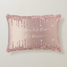 Roos Gold Glitter Pillow - aangepaste tekstnaam