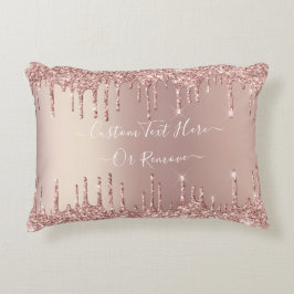 Roos Gold Glitter Pillow - aangepaste tekstnaam Accent Kussen