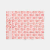 Roos Gold Glitter Pineapple Script Naam Pink Fleece Deken (Voorkant (Horizontaal))