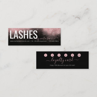 Roos Gold Glitter Pink Black Lash Technicus Small Klantenkaartje