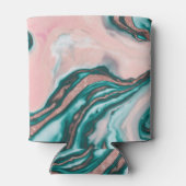 Roos Gold Glitter Pink Blauwgroen Zwemmetjes Blikjeskoeler (Achterkant)