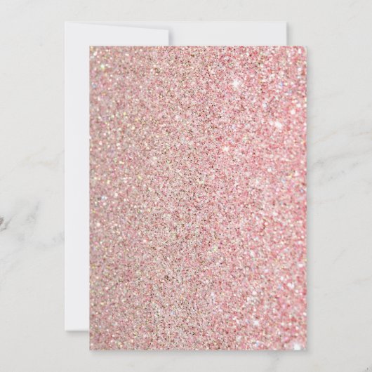 Roos Gold Glitter Pink Floral Girl Baby shower Kaart (Achterkant)