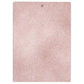 Roos Gold Glitter Pink Waterverf Floral Monogram Klembord (Achterkant)