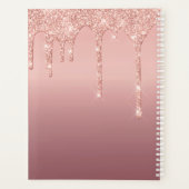 Roos Gold Glitter Planner met aangepaste tekst (Achterkant)