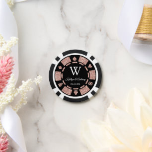 Roos Gold Glitter Poker Chip Casino Wedding