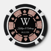 Roos Gold Glitter Poker Chip Casino Wedding (Achterkant)