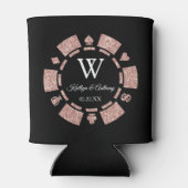 Roos Gold Glitter Poker Chip Casino Wedding Blikjeskoeler (Achterkant)