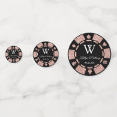 Roos Gold Glitter Poker Chip Casino Wedding Confetti (Achterkanten)