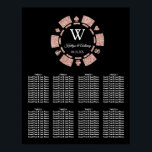 Roos Gold Glitter Poker Chip Casino Wedding Poster<br><div class="desc">Vier in stijl met deze trendy weddingstoelenkaart. Het ontwerp is gemakkelijk te personaliseren met uw eigen formulering en uw familie en vrienden zullen blij zijn wanneer ze dit fantastische huwelijkstafelplan zien. Overeenkomende bruidsartikelen zijn te vinden in het collectie.</div>