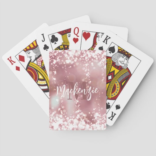 Roos Gold Glitter Pokerkaarten (Achterkant)