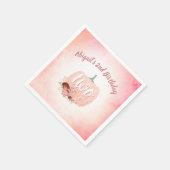 Roos Gold Glitter Pompoen Meisjes 2e Verjaardagsfe Servet (Hoek)