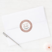 Roos Gold Glitter Pop Fizz Clink Vrijgezellenfeest Ronde Sticker (Envelop)