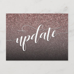 Roos Gold Glitter Postponed Wedding Update Briefkaart