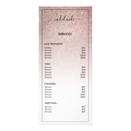 Roos Gold Glitter Price List Salon Service Menu