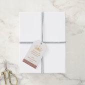 Roos Gold Glitter Princess Crown Favor Cadeaulabel (Met Touw)