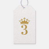 Roos Gold Glitter Princess Crown Favor Cadeaulabel (Achterkant)