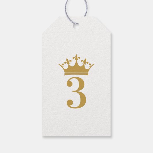 Roos Gold Glitter Princess Crown Favor Cadeaulabel (Achterkant)
