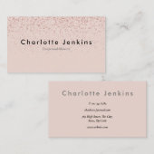 Roos Gold Glitter Professioneel Visitekaartje (Voorkant / Achterkant)