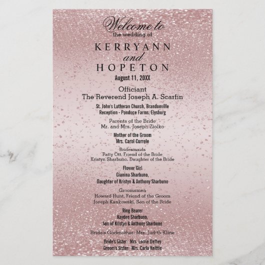 Roos Gold Glitter - Programma (Voorkant)