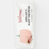 Roos Gold Glitter Pumpkin Baby shower Welkom Spandoek (Verticaal)