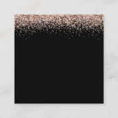 Roos Gold Glitter QR Code Black Weddenschap - Gege Informatiekaartje (Achterkant)