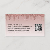 Roos Gold Glitter QR Code Lash Brow Beauty Visitekaartje (Achterkant)