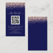 Roos Gold Glitter QR-code marinevrouw - Details Informatiekaartje (Voorkant / Achterkant)
