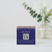 Roos Gold Glitter QR-code marinevrouw - Details Informatiekaartje (Staand voorkant)