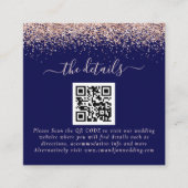 Roos Gold Glitter QR-code marinevrouw - Details Informatiekaartje (Voorkant)
