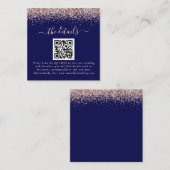Roos Gold Glitter QR-code marinevrouw - Details Informatiekaartje (Voorkant / Achterkant)
