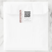 Roos Gold Glitter QR-code naar RSVP Wedding Vierkante Sticker (Tas)