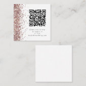 Roos Gold Glitter QR code RSVP Weddenschap Informatiekaartje (Voorkant / Achterkant)