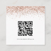Roos Gold Glitter QR Code Weddenschap Details Informatiekaartje (Achterkant)