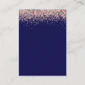 Roos Gold Glitter QR-code Weduwsmarine Blush RSVP Informatiekaartje (Achterkant)