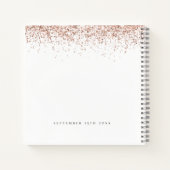 Roos Gold Glitter Quinceañera Alternate Guest Book Notitieboek (Achterkant)