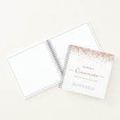 Roos Gold Glitter Quinceañera Alternate Guest Book Notitieboek (Binnen)