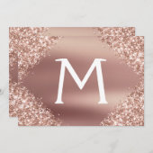 Roos Gold Glitter Quinceanera Sla de datum op Save The Date (Voorkant / Achterkant)