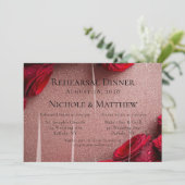 Roos Gold Glitter & Red Roses verlovingsfeest Kaart (Staand voorkant)