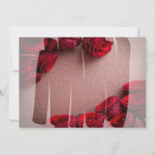 Roos Gold Glitter & Red Roses verlovingsfeest Kaart (Achterkant)