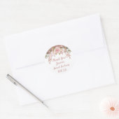Roos Gold Glitter Ronde Sticker (Envelop)