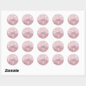 Roos Gold Glitter Ronde Sticker (Vel)
