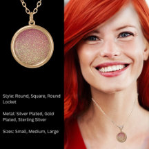 Roos Gold Glitter Round Ketting